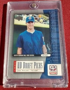 lot 43 image: 2001 Upper Deck Joe Mauer RookieProspect Card