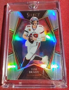 lot 50 image: 2021 Select Tom Brady Premier Silver Prizm Card