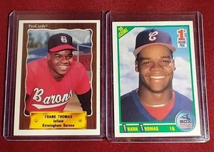 lot 53 image: (2) 1990 Frank Thomas Rookie Cards