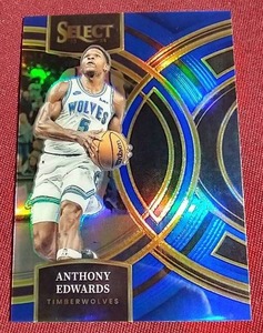 lot 61 image: Select Anthony Edwards Premier Level Blue Prizm