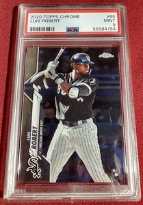 lot 63 image: 2020 Topps Chrome Luis Robert Rookie Card - PSA 9