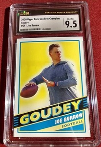 lot 64 image: 2020 Goodwin Champions Joe Burrow Rookie Card - CSG 9.5