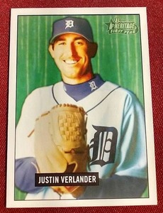 lot 65 image: 2005 Bowman Heritage Justin Verlander Rookie Card