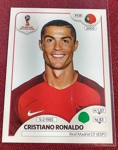 lot 68 image: 2018 Cristiano Ronaldo Panini Sticker