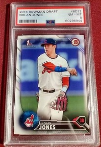 lot 71 image: 2016 Bowman Nolan Jones 1st Bowman Card - PSA 8