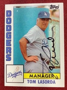 lot 87 image: Autographed Tom Lasorda Card