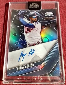 lot 93 image: 2023 Topps Chrome Black Byron Buxton Autograph Card - #d150