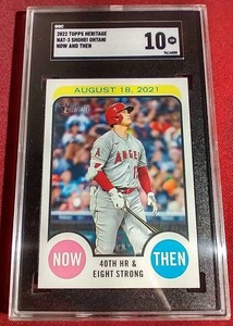 lot 106 image: 2022 Topps Heritage Shohei Ohtani Card - SGC 10