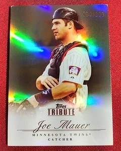 lot 110 image: 2012 Topps Tribute Joe Mauer - #d299
