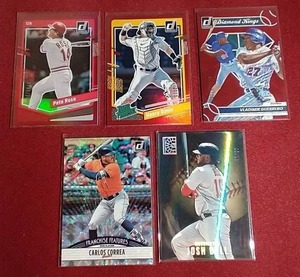 lot 111 image: (5) Numbered Baseball Cards - Good Names