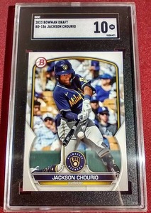lot 113 image: 2023 Bowman Jackson Chourio Prospect Card - SGC 10
