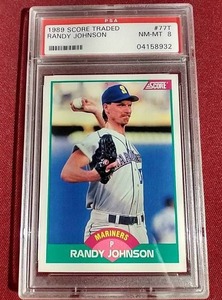 lot 120 image: 1989 Score Traded Randy Johnson Rookie Card - PSA 8