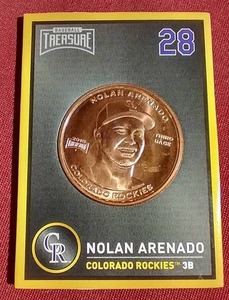 lot 121 image: 2018 Baseball Treasure Nolan Arenado Coin Card