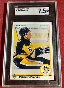 lot 122 image: 1990-91 Upper Deck Mark Recchi Rookie Card - SGC 7.5