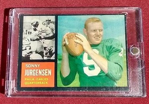 lot 123 image: 1962 Topps Sonny Jurgensen Card