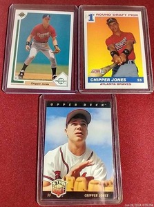 lot 137 image: (3) Chipper Jones Rookie Cards