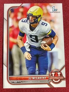 lot 142 image: 2022 Bowman JJ McCarthy 1st Bowman Card
