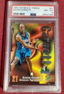 lot 144 image: 1997 Skybox Z-Force Kevin Garnett Card - PSA 8