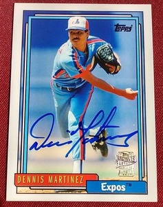 lot 154 image: Topps Archives Dennis Martinez Autograph Card