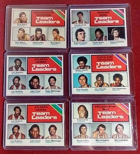 lot 159 image: (6) 1975-76 NBA Leaders Cards