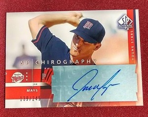 lot 184 image: 2003 SP Authentic Joe Mays Autograph Rookie Card - #d245