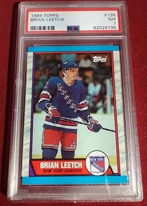 lot 191 image: 1989 Topps Brian Leetch Rookie Card - PSA 7