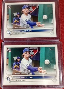lot 193 image: (2) 2022 Topps Bobby Witt Jr. Rookie Cards