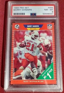 lot 200 image: 1989 Pro Set Barry Sanders Rookie Card - PSA 8