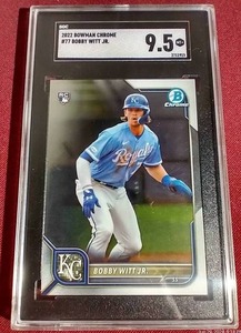 lot 208 image: 2022 Bowman Chrome Bobby Witt Jr Rookie Card - SGC 9.5