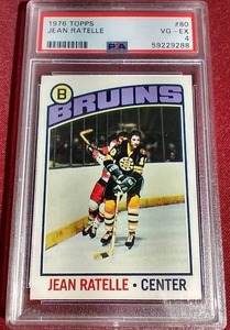 lot 210 image: 1976 Topps Jean Ratelle Card - PSA 4