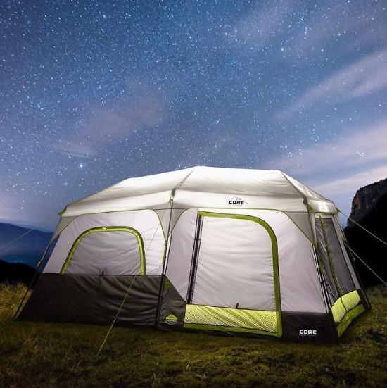 lot 237 image: CORE 10-Person Lighted Instant Cabin Tent - Light Use
