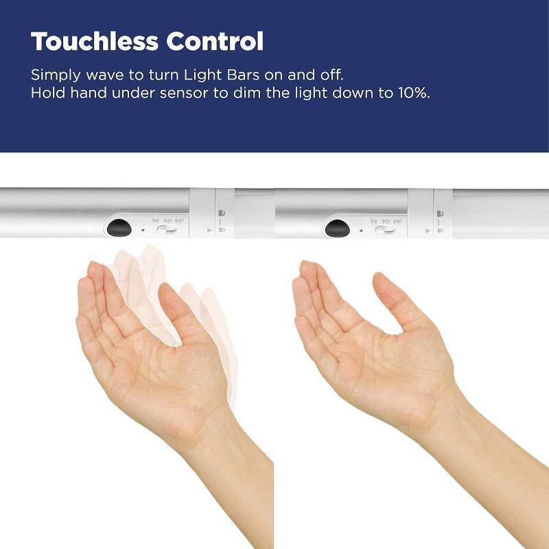 lot 277 image: Westinghouse Rechargeable 3-Pack 17.8 LED Wireless Wave Activated Light Bar - Touchless Activation and Dimmable  Link up to 10 Light Bars