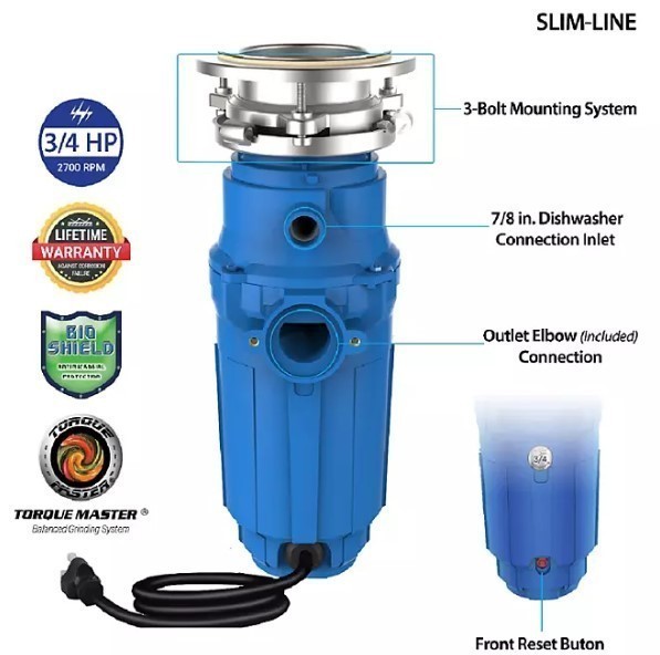 lot 295 image: NEW American Standard Compact 34 HP Garbage Disposal