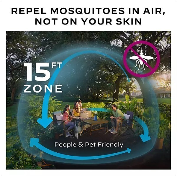 lot 214 image: NEW  Thermacell Patio Shield Mosquito Repeller, Bonus Pack with 48 Hours of Mosquito Protection - Cream
