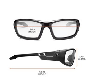 lot 731 image: NEW 2 Pack of Ergodyne Skullerz ODIN Safety Glasses-Eye Protection Clear Lens Black Frame