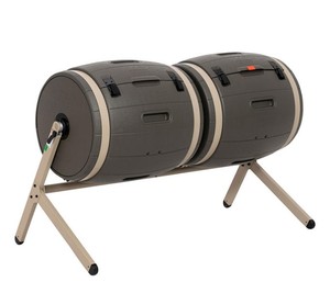 lot 101 image: Lifetime Double Bin Rotating Composter 100 gallon