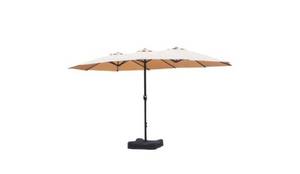 lot 118 image: Living Accents 8.8 ft. x15 ft. Triple Canopy Patio Umbrella - Beige
