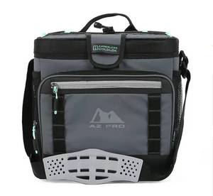 lot 306 image: NEW AZ Pro 16-Can Zipperless Cooler with Hardbody Liner and SmartBin - Gray and Teal