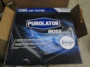 case of 3 purolator cabin air filters with fabreze PBC36156