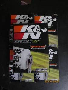 5 K&ampN performance gold wrench off HP-2008 oil filters fit lots of viechles