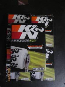 5 K&ampN performance gold wrench off HP-2008 oil filters fit lots of viechles