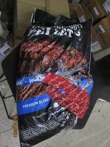 kirkland bbq harwood pellets 40lb bag has been opened