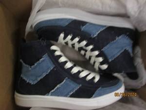womens billy chevron hightop blue demin size 8 shoes new