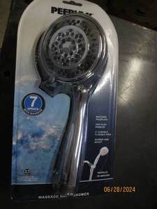 peerless massage hand shower matching face plate anti clogg nozzles 5 foot durable flexible hose shower arm mount
