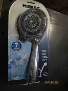 peerless massage hand shower matching face plate anti clogg nozzles 5 foot durable flexible hose shower arm mount