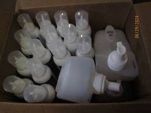 box of foam hand soap and hand sanitizer
