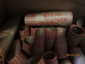 box of quarter rolls...