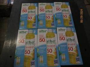 6 packages of 2 alba botanica hawaiian spf 50 coconut sunscreen