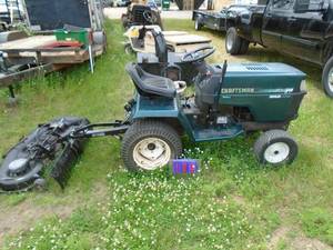 Craftman 46 18.5 hp Kohler mower with back blade & snow blower. Tested & runs. As shown.