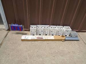 Wall hanger parts containers with brackets. As shown.